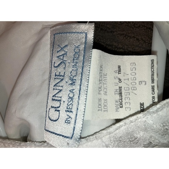 Gunne Sax Full Lace White Open Back Tea Length Dress Wedding Size 3 - Picture 11 of 11